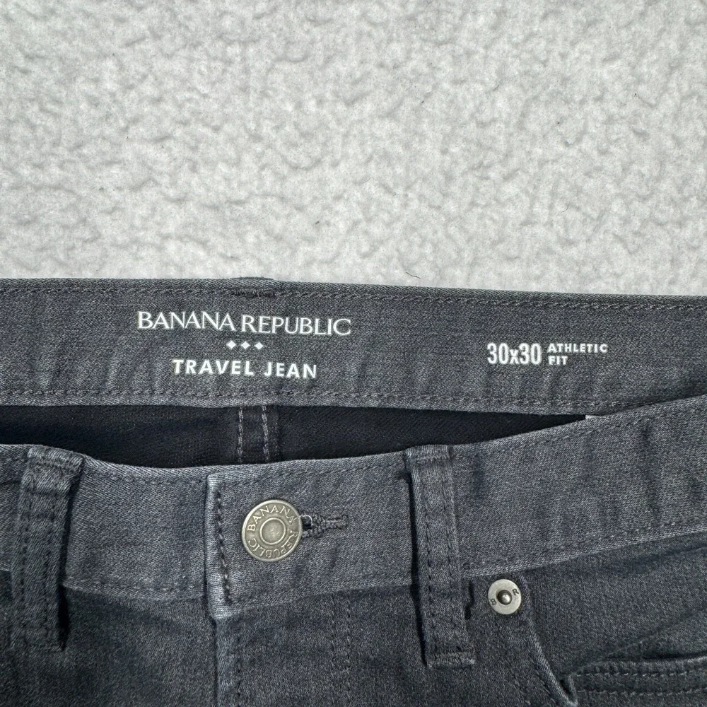 Banana Republic Travel Jeans Gray Athletic Fit Soft‎ Pants Men's Size 30x30